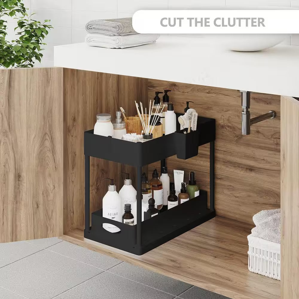 SpaceMax™ Under Sink Organizer – 2 Tier Sliding Storage System