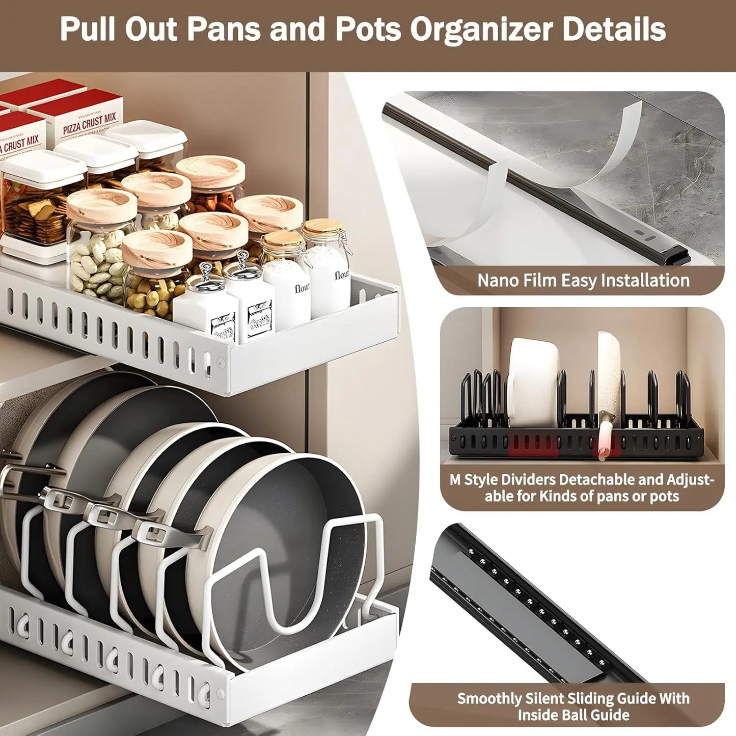 Pull-Out Pots & Pans Organizer Rack