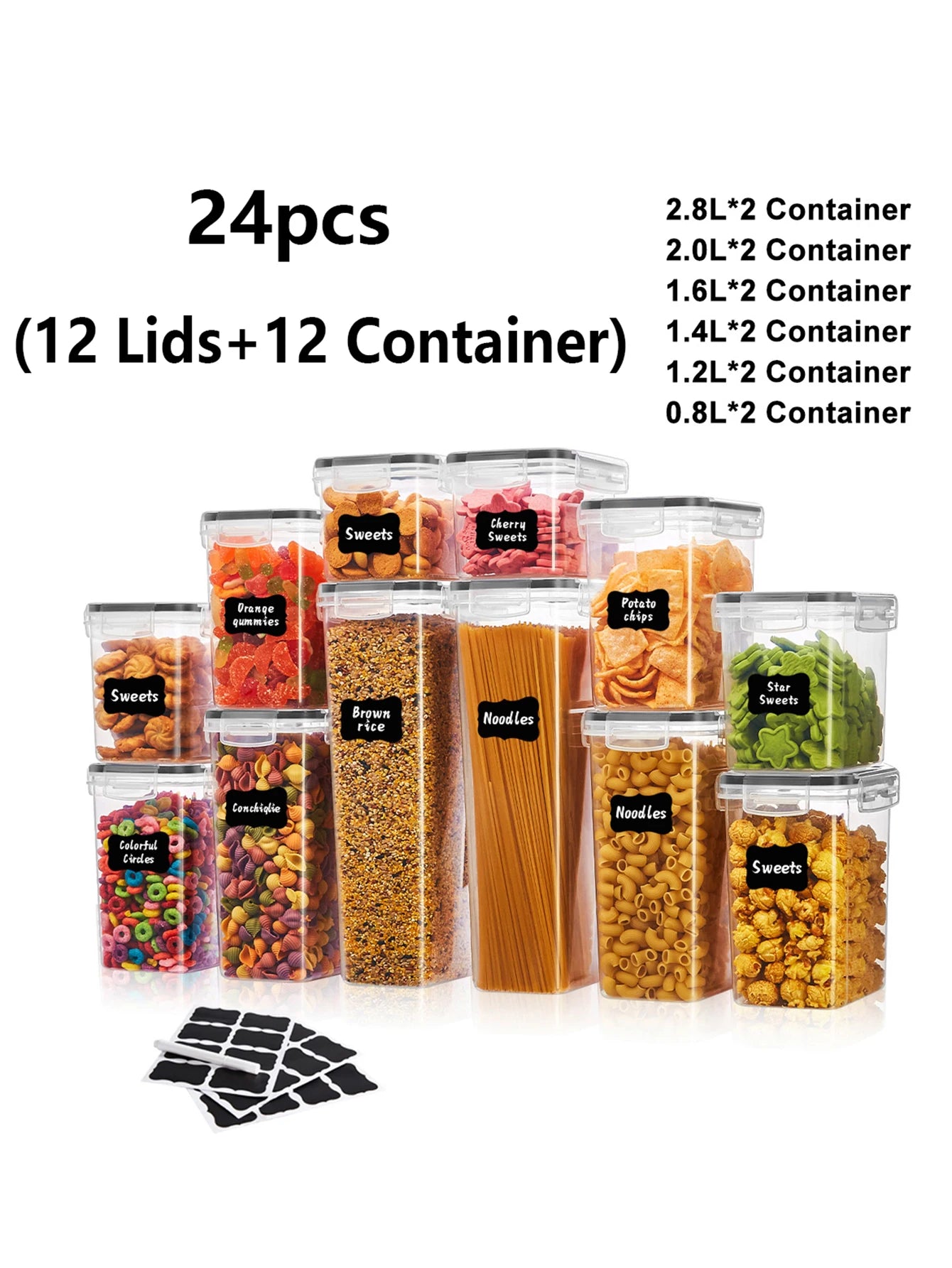 FreshSeal 24-Piece Airtight Pantry Storage Container Set