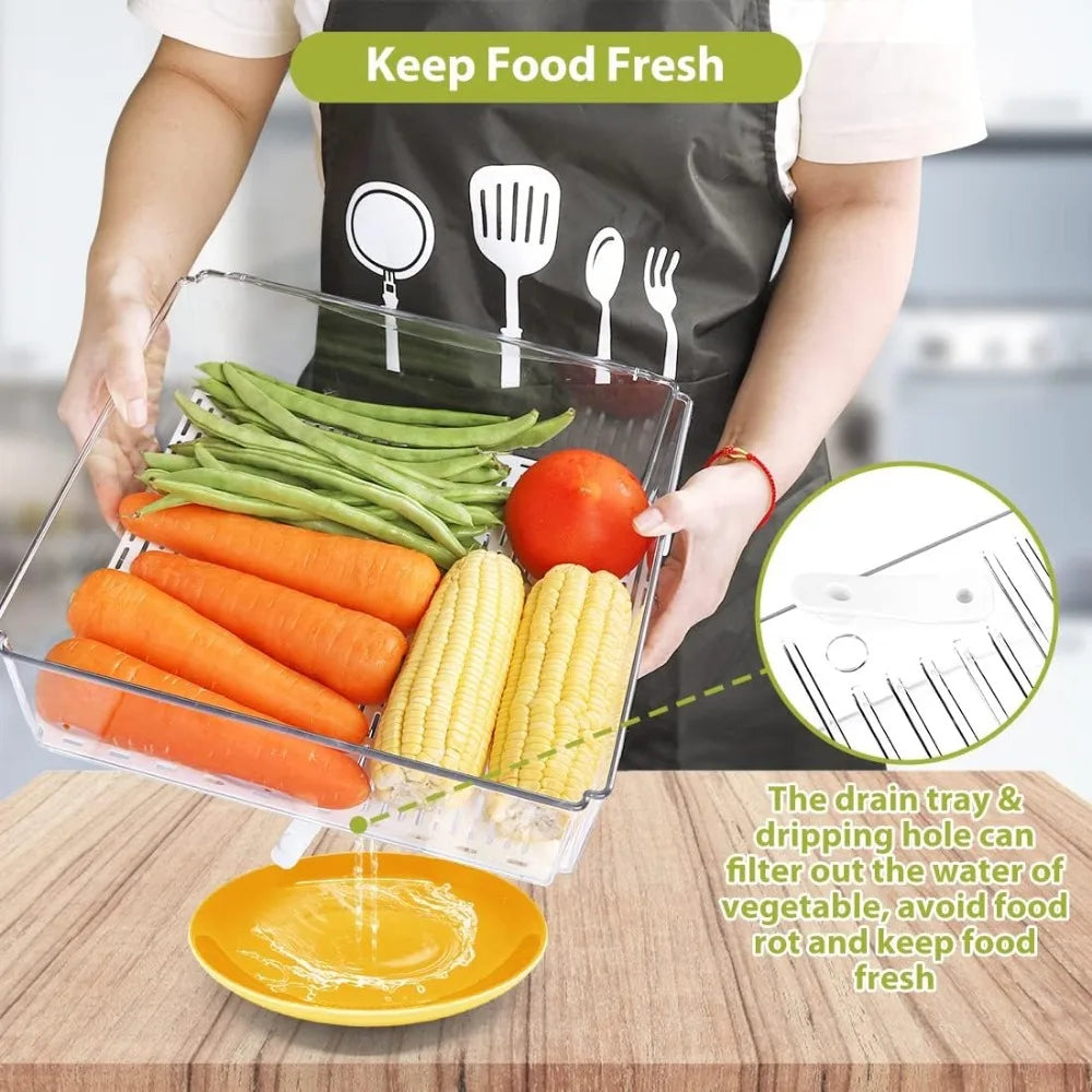 10 Pack Refrigerator Pantry Organizer Bins with Lids