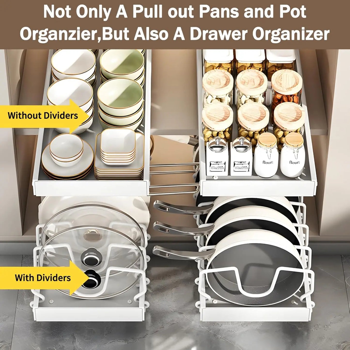 Pull-Out Pots & Pans Organizer Rack